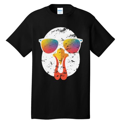 Cool Turkey Face Graphic Sunglasses Thanksgiving Tall T-Shirt