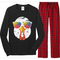 Cool Turkey Face Graphic Sunglasses Thanksgiving Long Sleeve Pajama Set