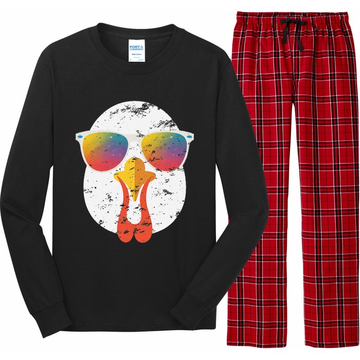 Cool Turkey Face Graphic Sunglasses Thanksgiving Long Sleeve Pajama Set