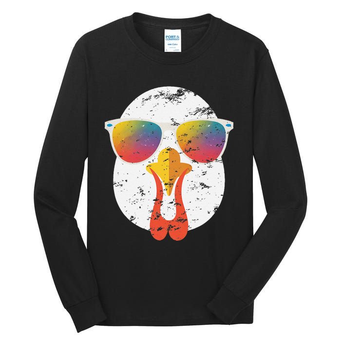 Cool Turkey Face Graphic Sunglasses Thanksgiving Tall Long Sleeve T-Shirt