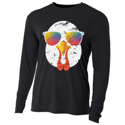 Cool Turkey Face Graphic Sunglasses Thanksgiving Cooling Performance Long Sleeve Crew