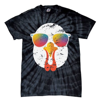 Cool Turkey Face Graphic Sunglasses Thanksgiving Tie-Dye T-Shirt