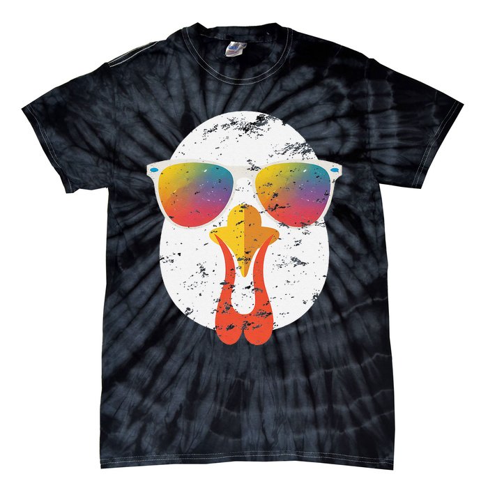 Cool Turkey Face Graphic Sunglasses Thanksgiving Tie-Dye T-Shirt