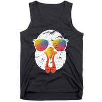 Cool Turkey Face Graphic Sunglasses Thanksgiving Tank Top