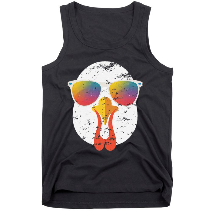 Cool Turkey Face Graphic Sunglasses Thanksgiving Tank Top