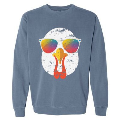 Cool Turkey Face Graphic Sunglasses Thanksgiving Garment-Dyed Sweatshirt