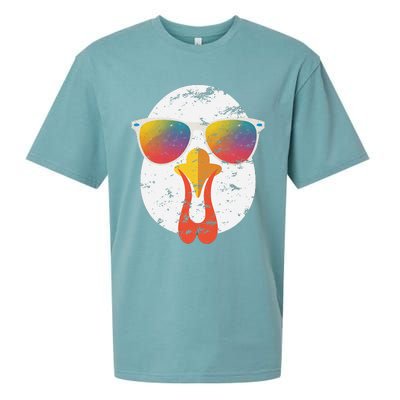 Cool Turkey Face Graphic Sunglasses Thanksgiving Sueded Cloud Jersey T-Shirt