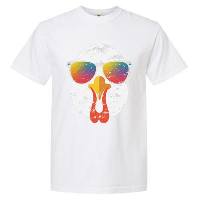 Cool Turkey Face Graphic Sunglasses Thanksgiving Garment-Dyed Heavyweight T-Shirt