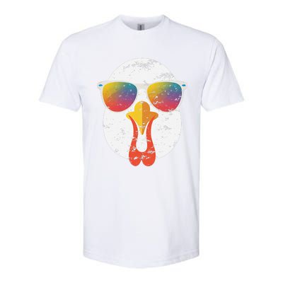 Cool Turkey Face Graphic Sunglasses Thanksgiving Softstyle CVC T-Shirt