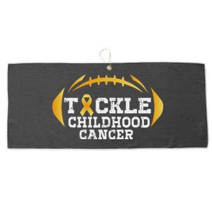 Childhood Tackle Football Childhood Cancer Awareness Large Microfiber Waffle Golf Towel