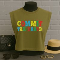 Commit Tax Fraud Funny Garment-Dyed Women's Muscle Tee