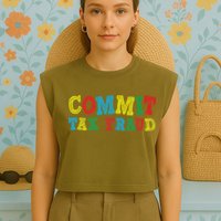 Commit Tax Fraud Funny Garment-Dyed Women's Muscle Tee
