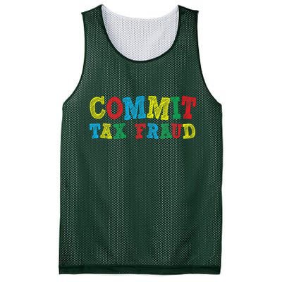 Commit Tax Fraud Funny Mesh Reversible Basketball Jersey Tank