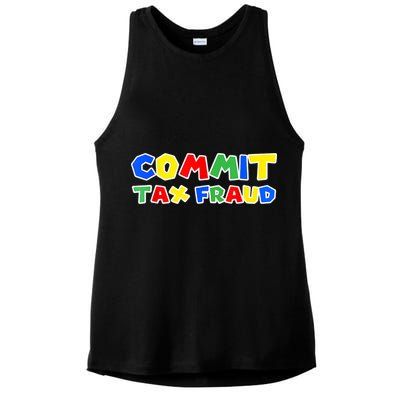 Commit Tax Fraud Funny Ladies PosiCharge Tri-Blend Wicking Tank