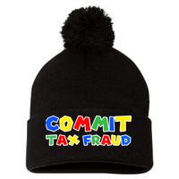 Commit Tax Fraud Funny Pom Pom 12in Knit Beanie