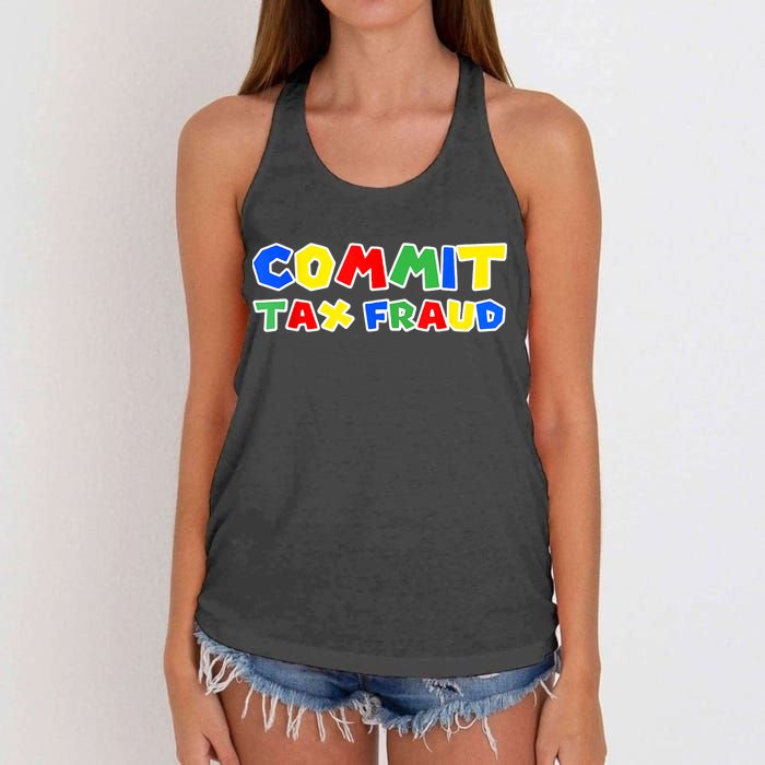 Commit Tax Fraud Funny Women's Knotted Racerback Tank