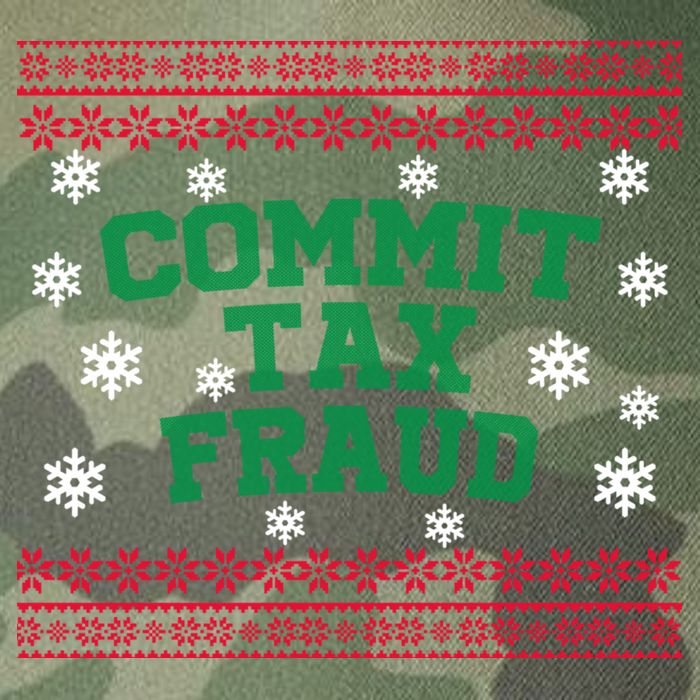 Commit Tax Fraud Ugly Christmas Tacky Holiday Legacy Tie Dye Trucker Hat
