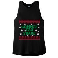 Commit Tax Fraud Ugly Christmas Tacky Holiday Ladies PosiCharge Tri-Blend Wicking Tank