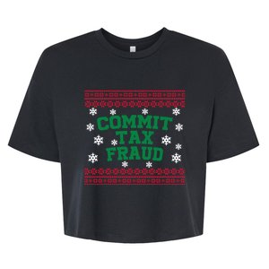 Commit Tax Fraud Ugly Christmas Tacky Holiday Bella+Canvas Jersey Crop Tee