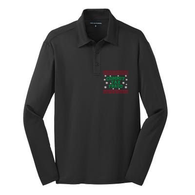 Commit Tax Fraud Ugly Christmas Tacky Holiday Silk Touch Performance Long Sleeve Polo