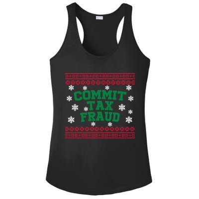 Commit Tax Fraud Ugly Christmas Tacky Holiday Ladies PosiCharge Competitor Racerback Tank