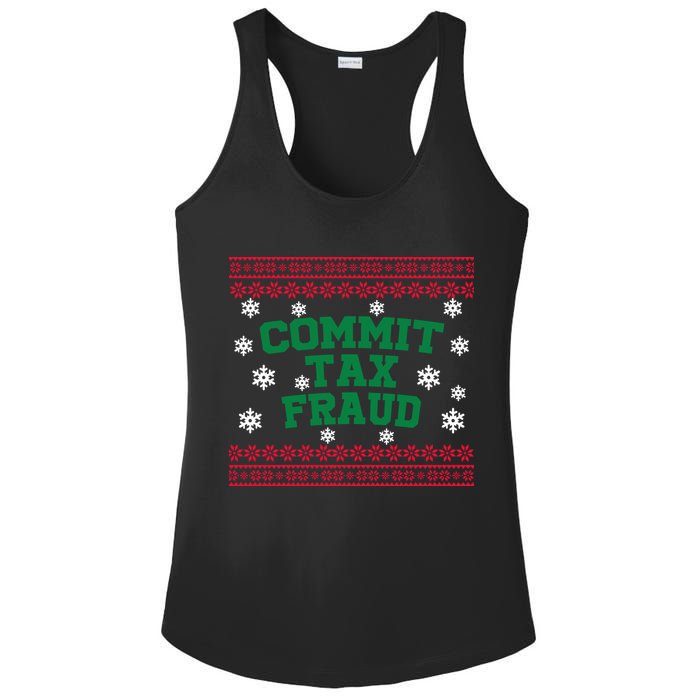 Commit Tax Fraud Ugly Christmas Tacky Holiday Ladies PosiCharge Competitor Racerback Tank