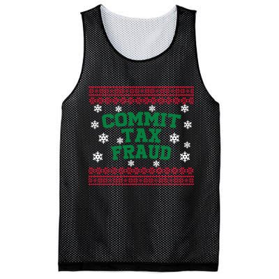 Commit Tax Fraud Ugly Christmas Tacky Holiday Mesh Reversible Basketball Jersey Tank