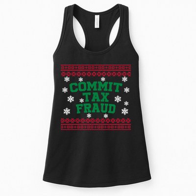 Commit Tax Fraud Ugly Christmas Tacky Holiday Womens Tank Top