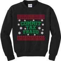 Commit Tax Fraud Ugly Christmas Tacky Holiday Kids Sweatshirt