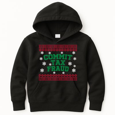 Commit Tax Fraud Ugly Christmas Tacky Holiday Kids Hoodie