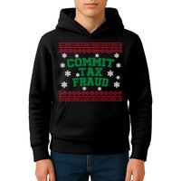 Commit Tax Fraud Ugly Christmas Tacky Holiday Kids Hoodie