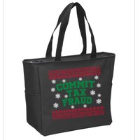 Commit Tax Fraud Ugly Christmas Tacky Holiday Zip Tote Bag