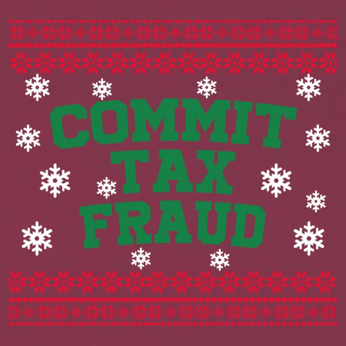 Commit Tax Fraud Ugly Christmas Tacky Holiday 16oz Travel Tumbler