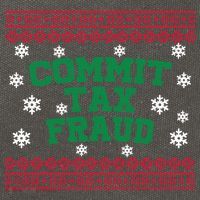 Commit Tax Fraud Ugly Christmas Tacky Holiday Cotton Canvas Backpack