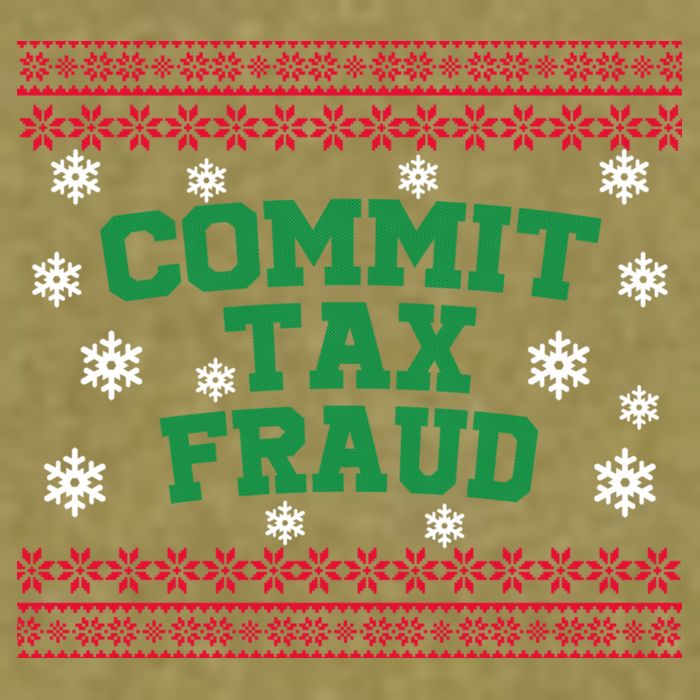 Commit Tax Fraud Ugly Christmas Tacky Holiday Garment-Dyed Women's Muscle Tee