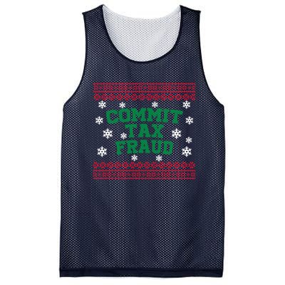 Commit Tax Fraud Ugly Christmas Tacky Holiday Mesh Reversible Basketball Jersey Tank