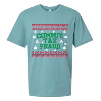 Commit Tax Fraud Ugly Christmas Tacky Holiday Sueded Cloud Jersey T-Shirt