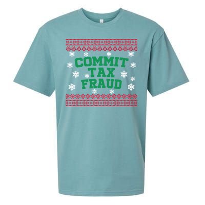 Commit Tax Fraud Ugly Christmas Tacky Holiday Sueded Cloud Jersey T-Shirt