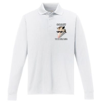 Commit Tax Fraud Performance Long Sleeve Polo