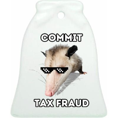 Commit Tax Fraud Ceramic Bell Ornament