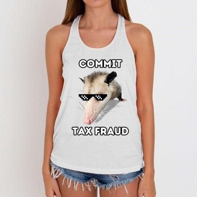 Commit Tax Fraud Women's Knotted Racerback Tank