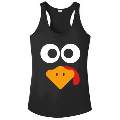 Cute Turkey Face Thanksgiving Costume Gift Ladies PosiCharge Competitor Racerback Tank