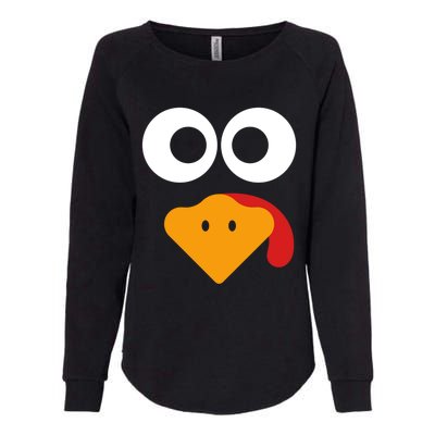 Cute Turkey Face Thanksgiving Costume Gift Womens California Wash Sweatshirt