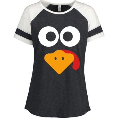 Cute Turkey Face Thanksgiving Costume Gift Enza Ladies Jersey Colorblock Tee