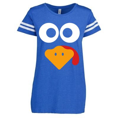 Cute Turkey Face Thanksgiving Costume Gift Enza Ladies Jersey Football T-Shirt