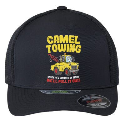Camel Towing Funny Crude Tow Truck Recovery Workers Gift Flexfit Unipanel Trucker Cap