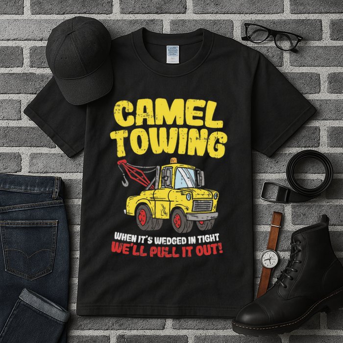Camel Towing Funny Crude Tow Truck Recovery Workers Gift Tall T-Shirt