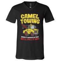 Camel Towing Funny Crude Tow Truck Recovery Workers Gift V-Neck T-Shirt