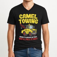 Camel Towing Funny Crude Tow Truck Recovery Workers Gift V-Neck T-Shirt