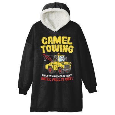 Camel Towing Funny Crude Tow Truck Recovery Workers Gift Hooded Wearable Blanket